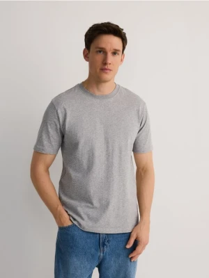 Reserved - Bawełniany t-shirt regular fit - jasnoszary