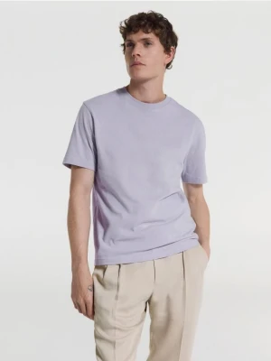 Reserved - Bawełniany t-shirt regular fit - lawendowy