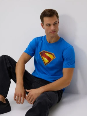Reserved - Bawełniany t-shirt regular fit SUPERMAN™ - niebieski