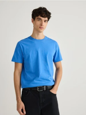 Reserved - Bawełniany t-shirt regular - jasnoniebieski