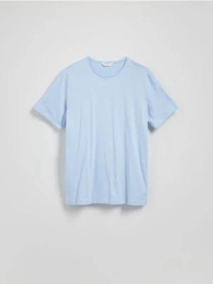 Reserved - Bawełniany t-shirt regular - jasnoniebieski