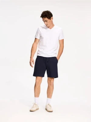 Reserved - Bawełniany t-shirt slim fit - biały