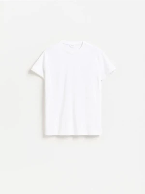 Reserved - Bawełniany t-shirt slim fit - biały