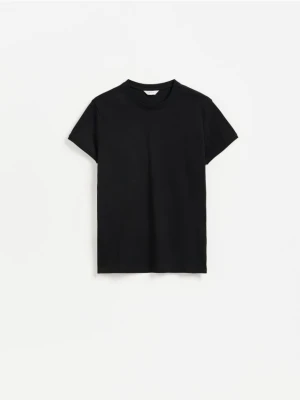 Reserved - Bawełniany t-shirt slim fit - czarny