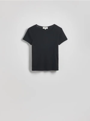 Reserved - Bawełniany t-shirt slim fit - czarny