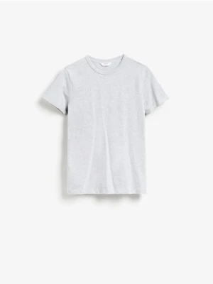 Reserved - Bawełniany t-shirt slim fit - jasnoszary