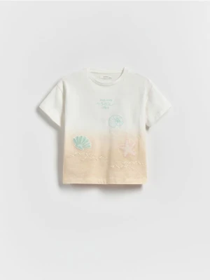 Reserved - Bawełniany t-shirt z aplikacją - wielobarwny