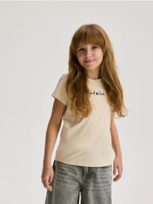 Reserved - Bawełniany t-shirt z haftem 2 pack - wielobarwny
