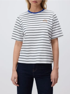 Reserved - Bawełniany T-shirt z haftem - wielobarwny