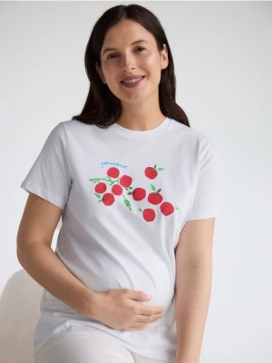 Zdjęcie produktu Reserved - Bawełniany t-shirt z nadrukiem - biały
