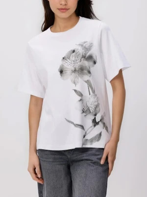 Reserved - Bawełniany t-shirt z nadrukiem - biały