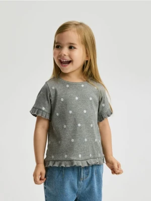 Reserved - Bawełniany t-shirt z nadrukiem - ciemnoszary