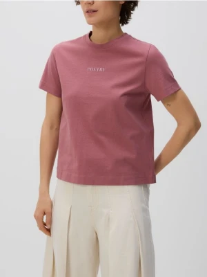 Reserved - Bawełniany t-shirt z nadrukiem - jasnofioletowy