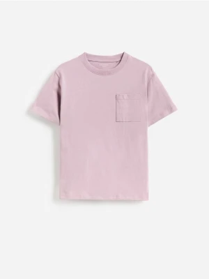 Reserved - Bawełniany t-shirt z nadrukiem - jasnofioletowy