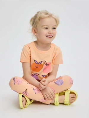 Reserved - Bawełniany t-shirt z nadrukiem - kremowy