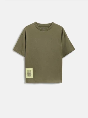 Reserved - Bawełniany t-shirt - zielony