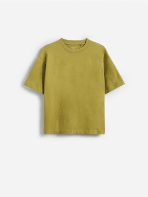 Reserved - Bawełniany t-shirt - zielony