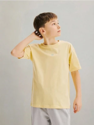 Reserved - Bawełniany t-shirt - żółty