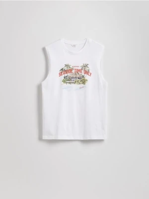 Reserved - Bawełniany tank top - biały
