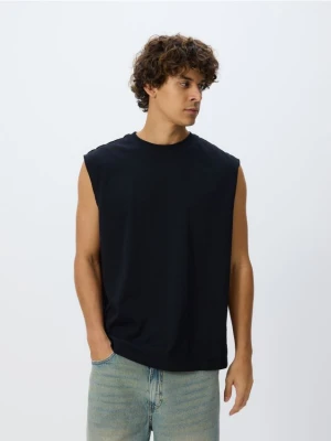 Reserved - Bawełniany tank top - czarny