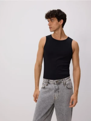 Reserved - Bawełniany tank top - czarny