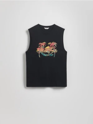 Reserved - Bawełniany tank top - czarny
