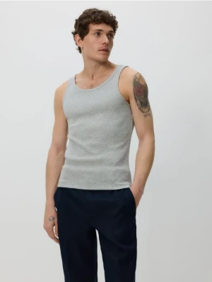 Reserved - Bawełniany tank top - jasnoszary