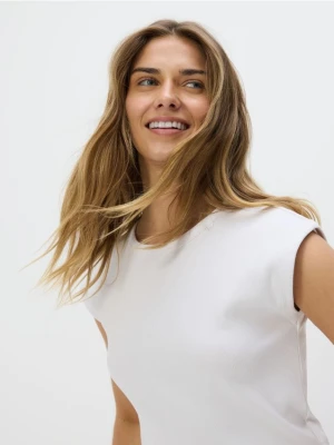 Reserved - Bawełniany top - biały