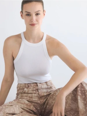 Reserved - Bawełniany top - biały