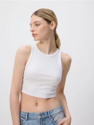 Reserved - Bawełniany top - biały