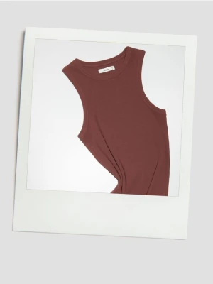 Reserved - Bawełniany top - brązowy