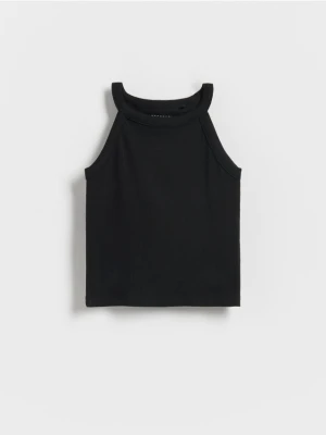 Reserved - Bawełniany top - czarny