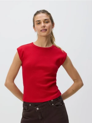 Reserved - Bawełniany top - czerwony