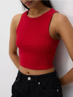 Reserved - Bawełniany top - czerwony