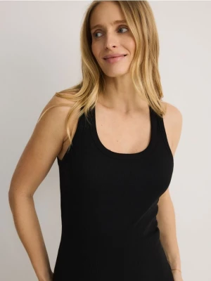 Reserved - Bawełniany top halter - czarny