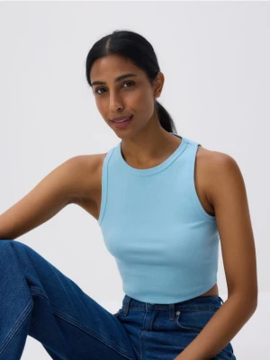 Reserved - Bawełniany top - jasnoturkusowy