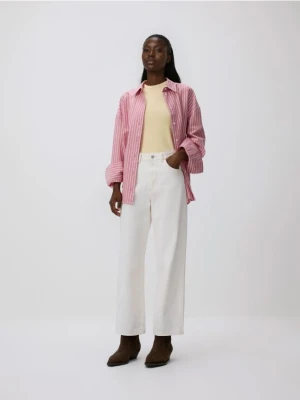 Reserved - Bawełniany top - jasnożółty