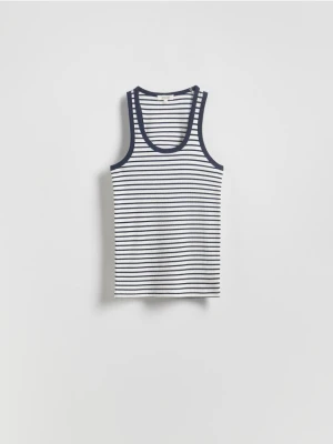 Reserved - Bawełniany top na ramiączkach - biały