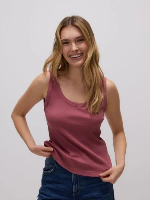 Reserved - Bawełniany top na ramiączkach - miedziany