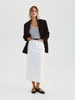 Reserved - Bawełniany top w paski - wielobarwny