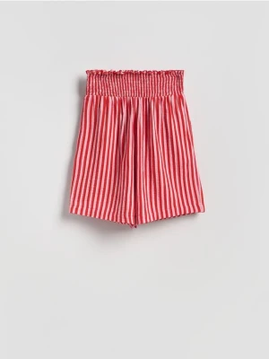 Reserved - Bermudy w paski - czerwony