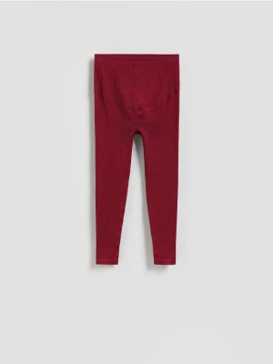 Reserved - Bezszwowe legginsy - bordowy