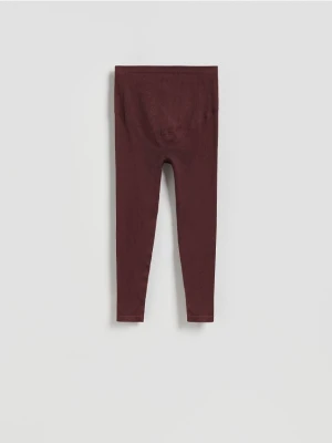 Reserved - Bezszwowe legginsy - brązowy