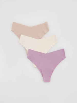 Reserved - Bezszwowe majtki typu figi 3 pack - kremowy