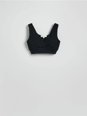 Reserved - Bezszwowy top w stylu sportowym - czarny