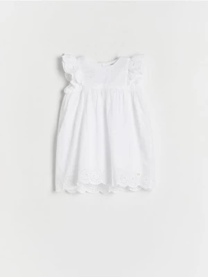 Reserved - Biała sukienka we wzór - biały