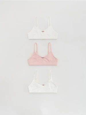 Reserved - Bieliźniany top 3 pack - złamana biel