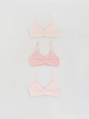 Reserved - Bieliźniany top na ramiączkach 3 pack - brudny róż