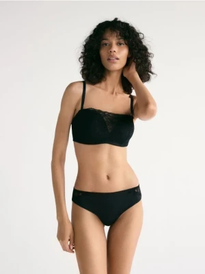 Reserved - Biustonosz push up z koronką - czarny