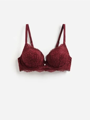 Reserved - Biustonosz super push up - bordowy